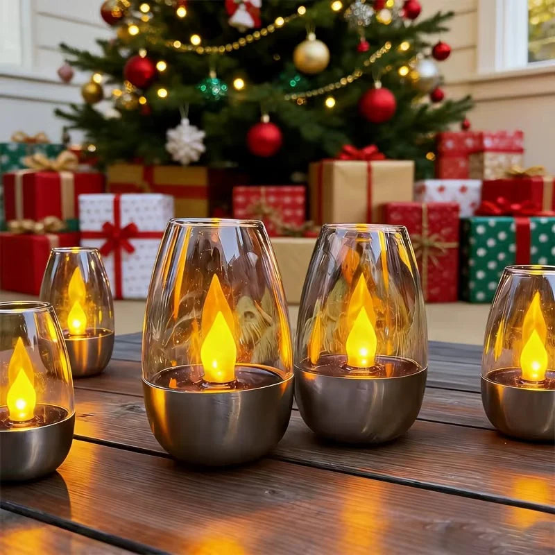 4 Bougies Solaires LED Sans Flamme