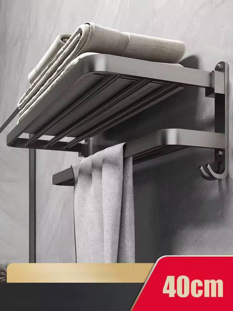 porte-serviettes pliant mural en aluminium