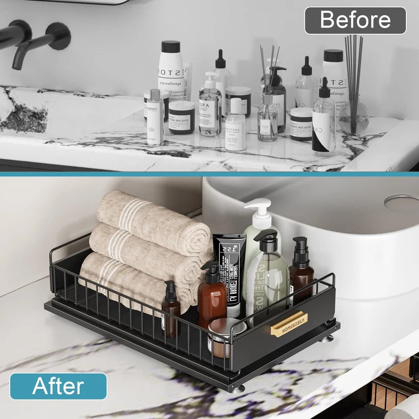 UnderSpace Organisateurs Coulissants Sous Évier – Rangement Cuisine & Salle de Bain